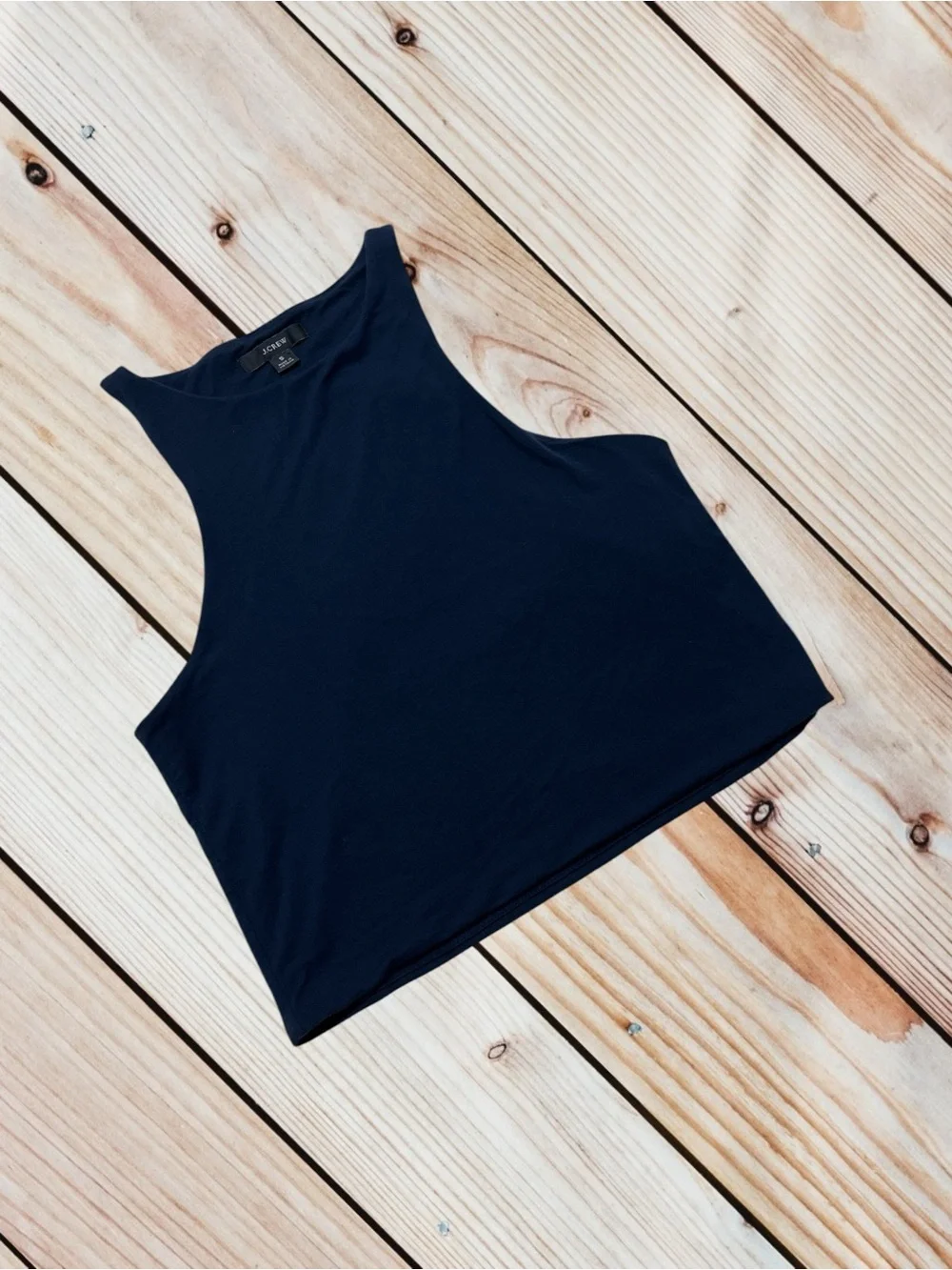 J.Crew S navy high neck cropped tank top